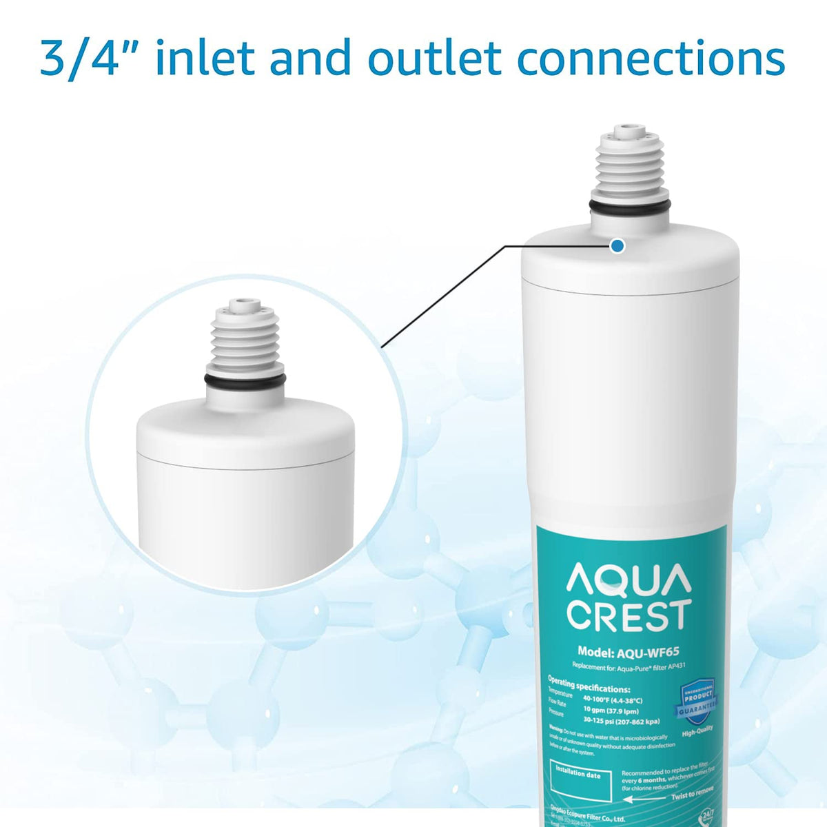 AP431 filter-media closeup highlights premium polyphosphates for scale control