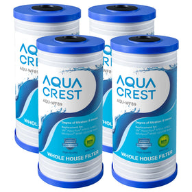 AQUA CREST AP810 four-pack ready for whole-home filtration.