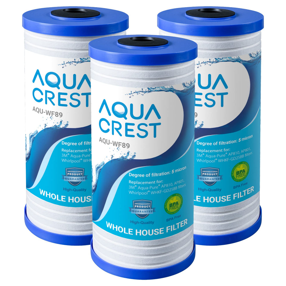 AQUA CREST AP810 replacement pack ready for whole-house filtration.