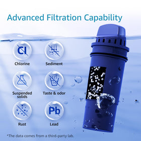 Aqua Crest CF10A NSF-certified badge visible on label.