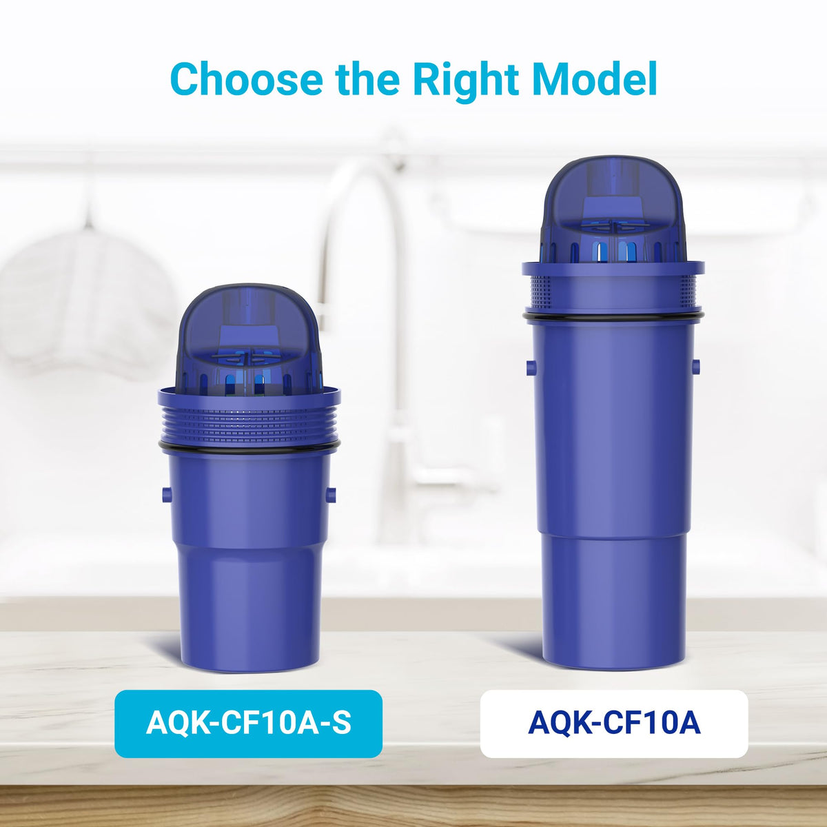 AQUA CREST CF10A-S materials close-up: coconut carbon and ion-exchange resin.