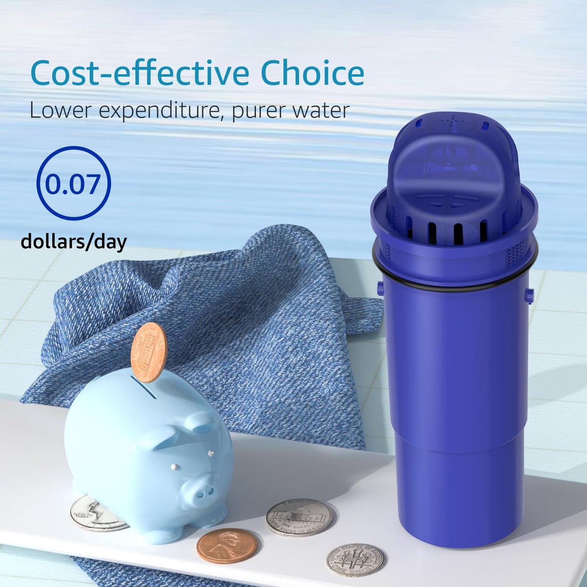 Aqua Crest CF10A filtered water pouring from a pitcher