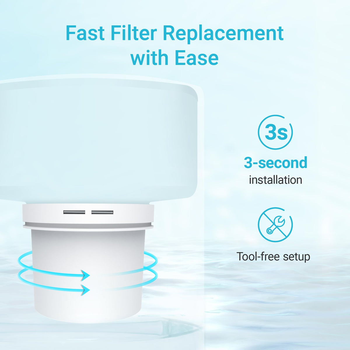 Aqua Crest CF75A BPA-free materials close-up conveys safe composition