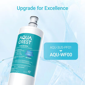 Aqua Crest under-sink filter connects to the cold water valve for easy setup.