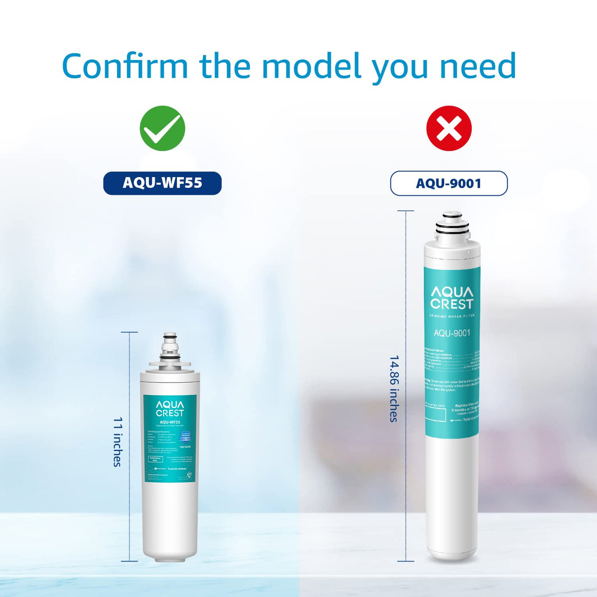 AQUA CREST filter compatible with Moen Sip Chateau series