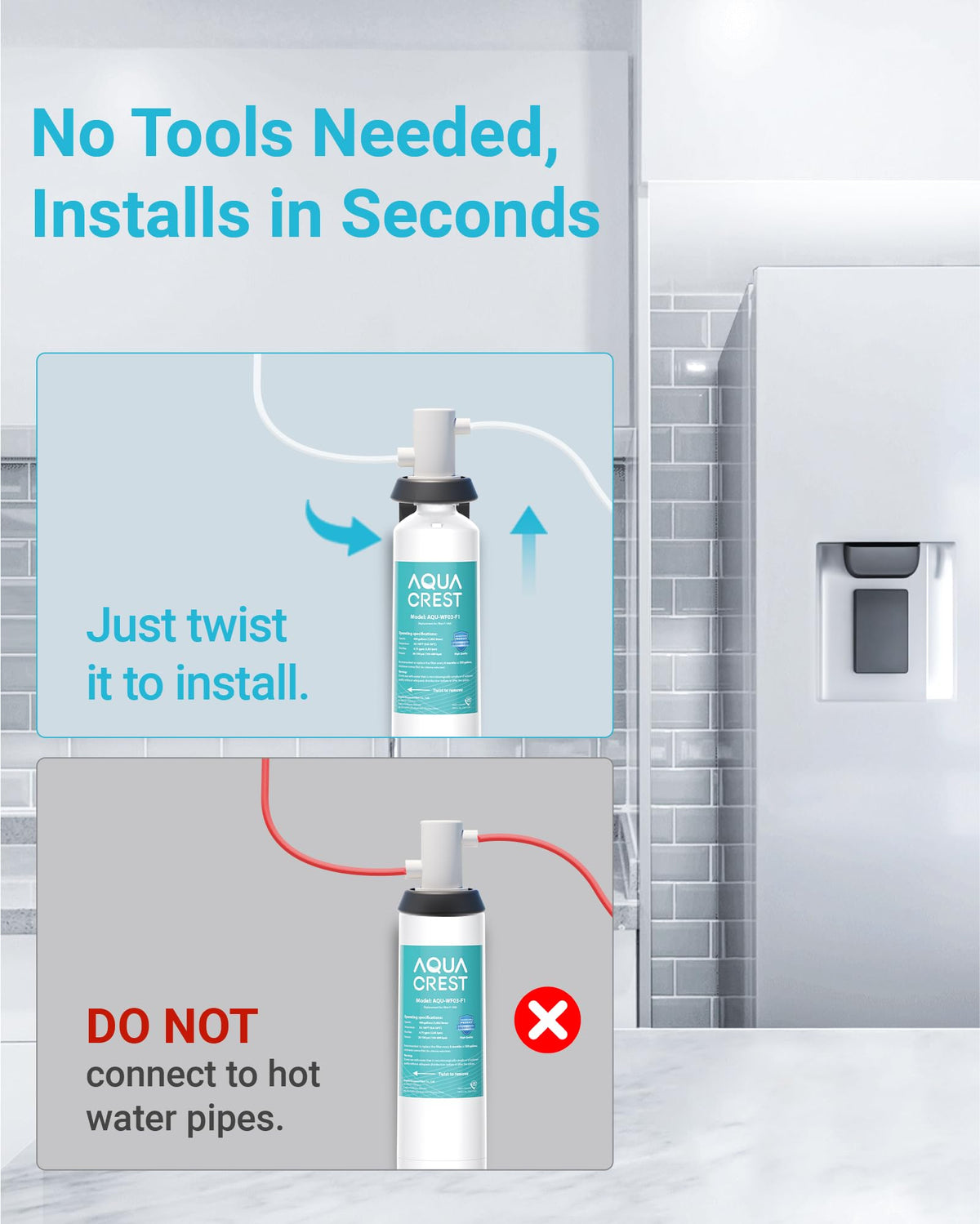 AQUA CREST F-1000 installation manual with step-by-step guidance included.