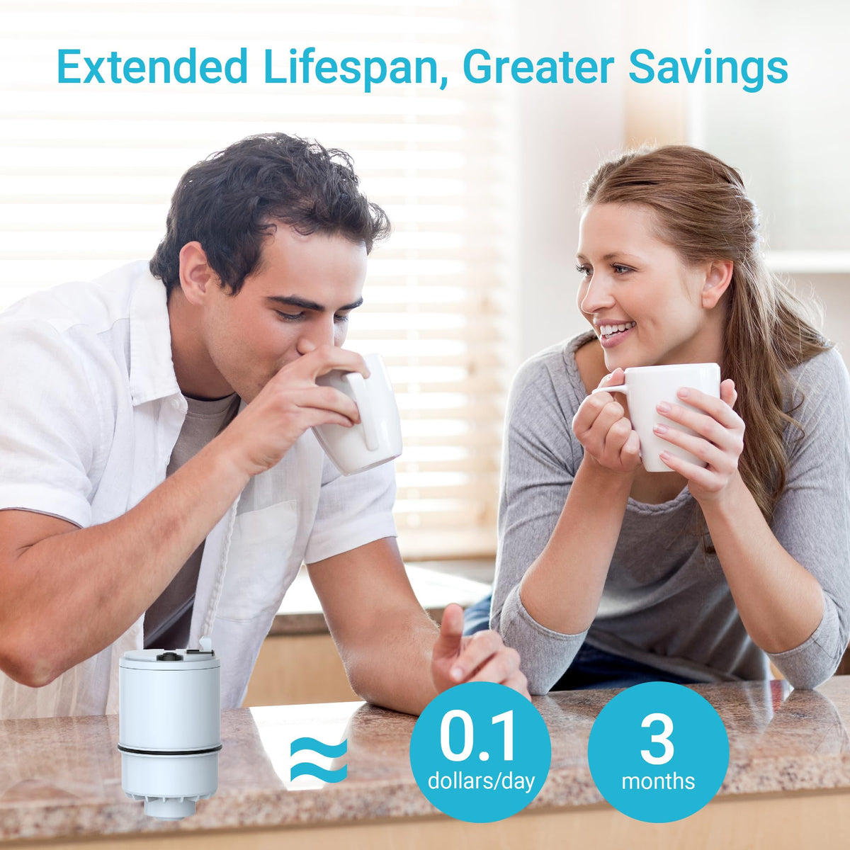 High capacity up to 1800 gallons for family hydration.