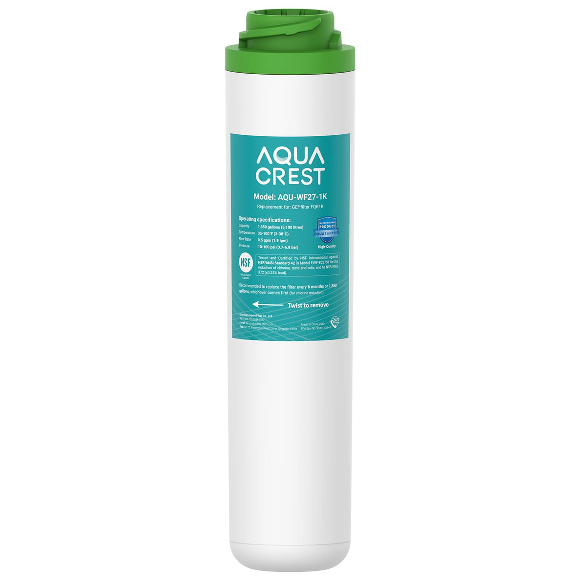 Aqua Crest FQK1K under-sink filter installation reduces chlorine for better taste