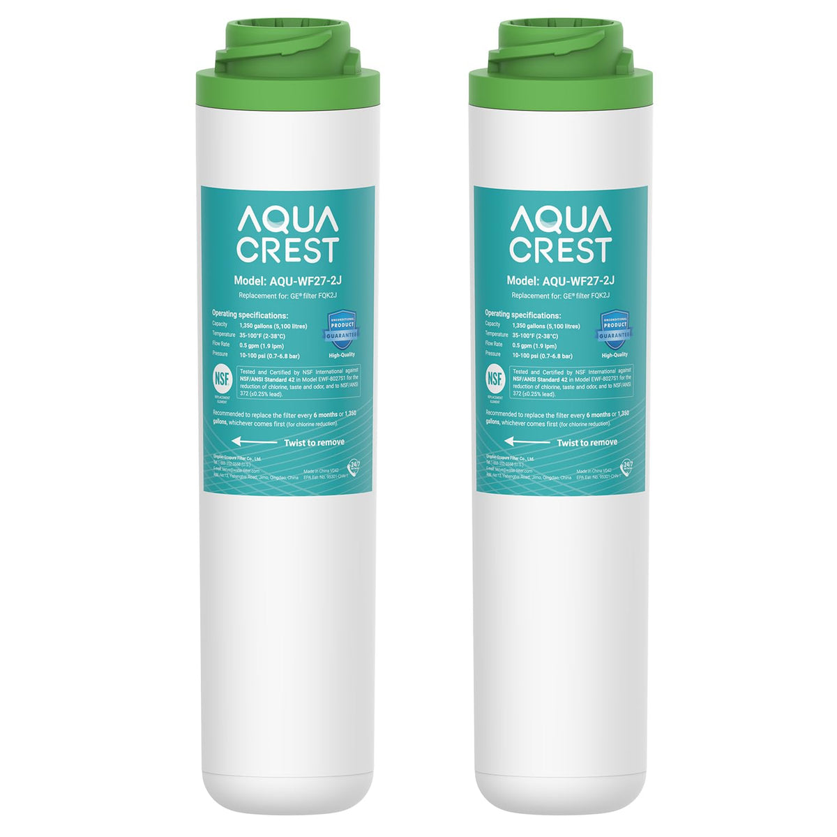 Aqua Crest FQK2J under-sink filter ready for installation with improved water taste.