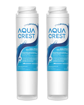 AQUA CREST under-sink filter connected to GE system for cleaner water.