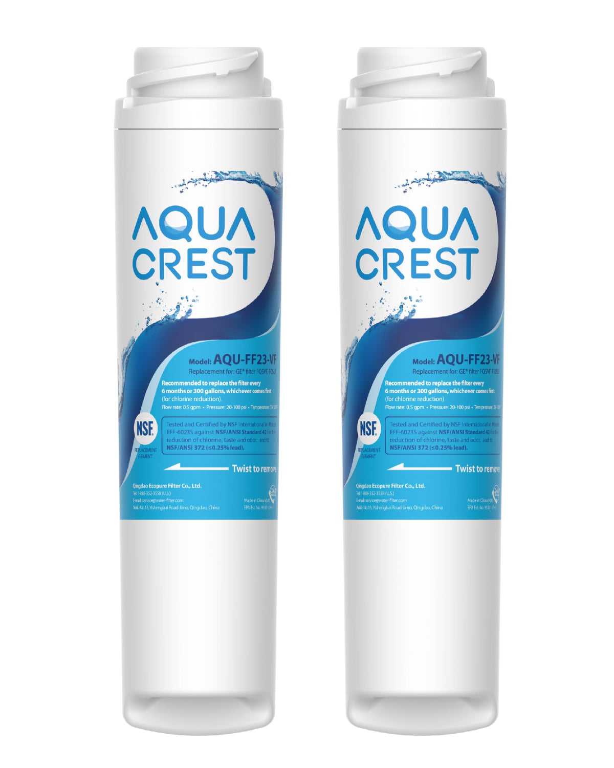 AQUA CREST FQSVF under-sink filter installation for cleaner-tasting water