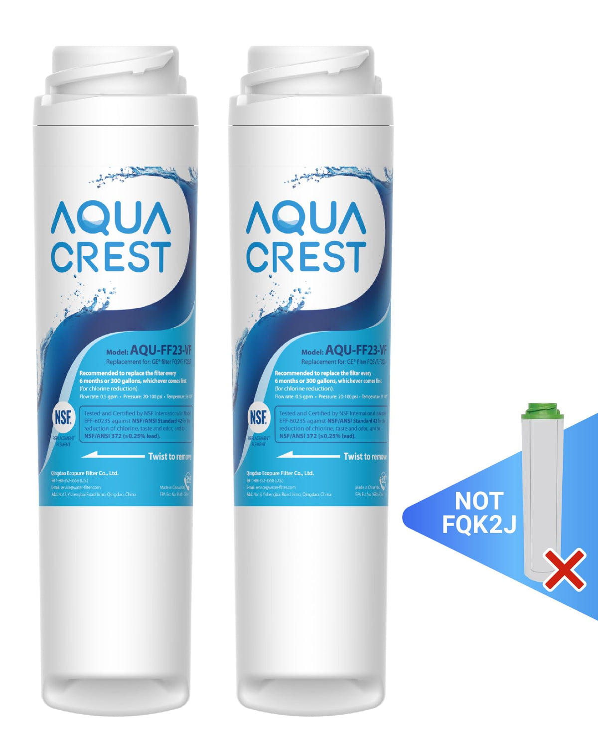 AQUA CREST FQSVN under-sink filter improves water quality and flavor