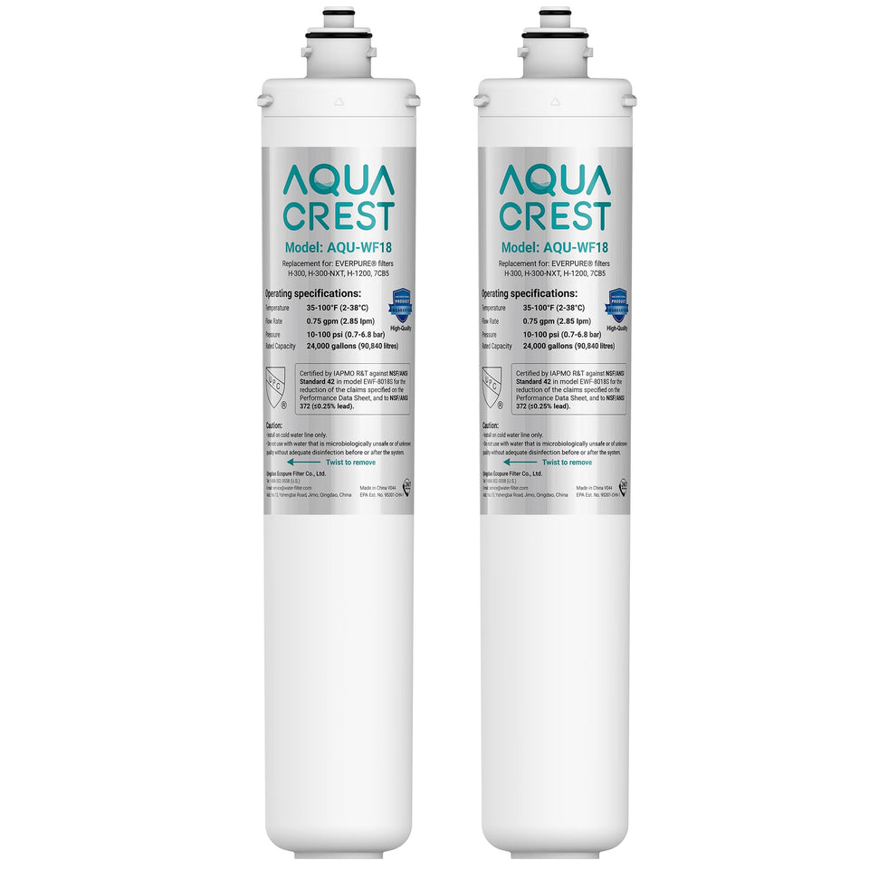 Aqua Crest H-300 under-sink filter box, ready for easy replacement.