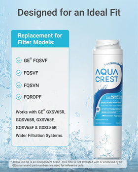 NSF 42 certified AQUA CREST filter reduces chlorine and odors.