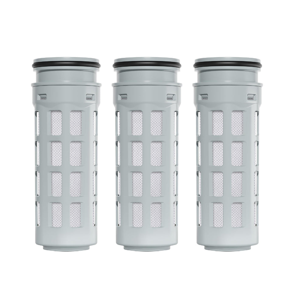 AQUA CREST PF45 filter assembly close-up with layered media for chlorine reduction