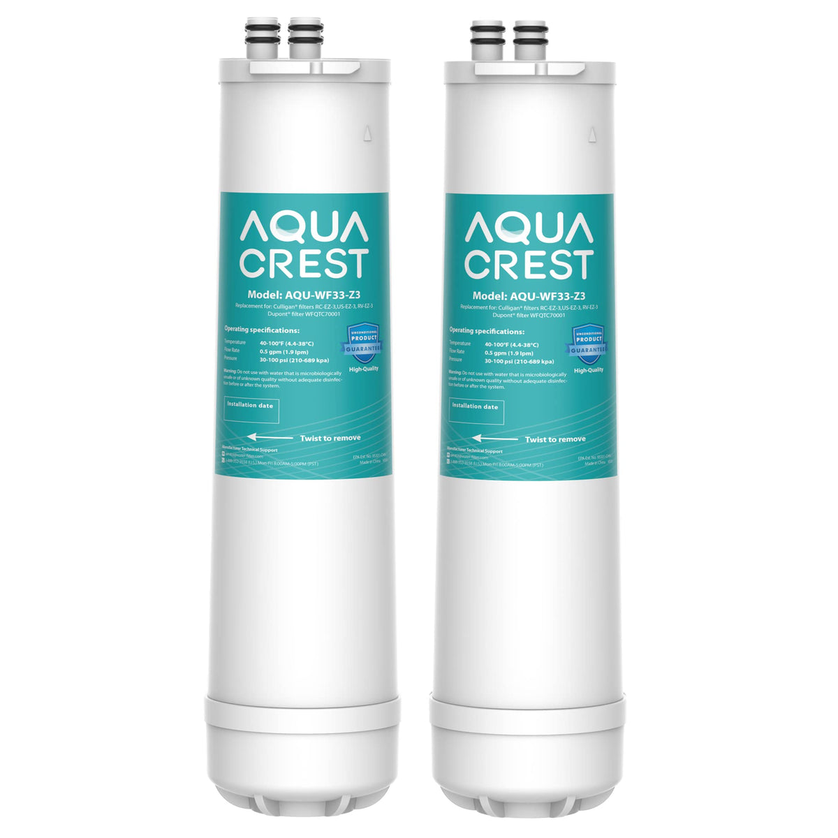 Aqua Crest RC EZ 3 water filter pack for reliable home filtration.