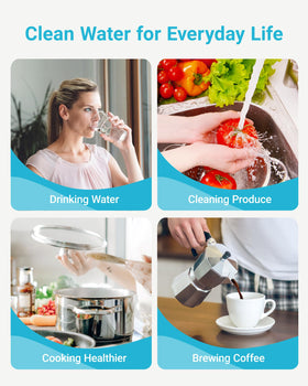 AQUA CREST sediment and rust reduction clearer tap water.
