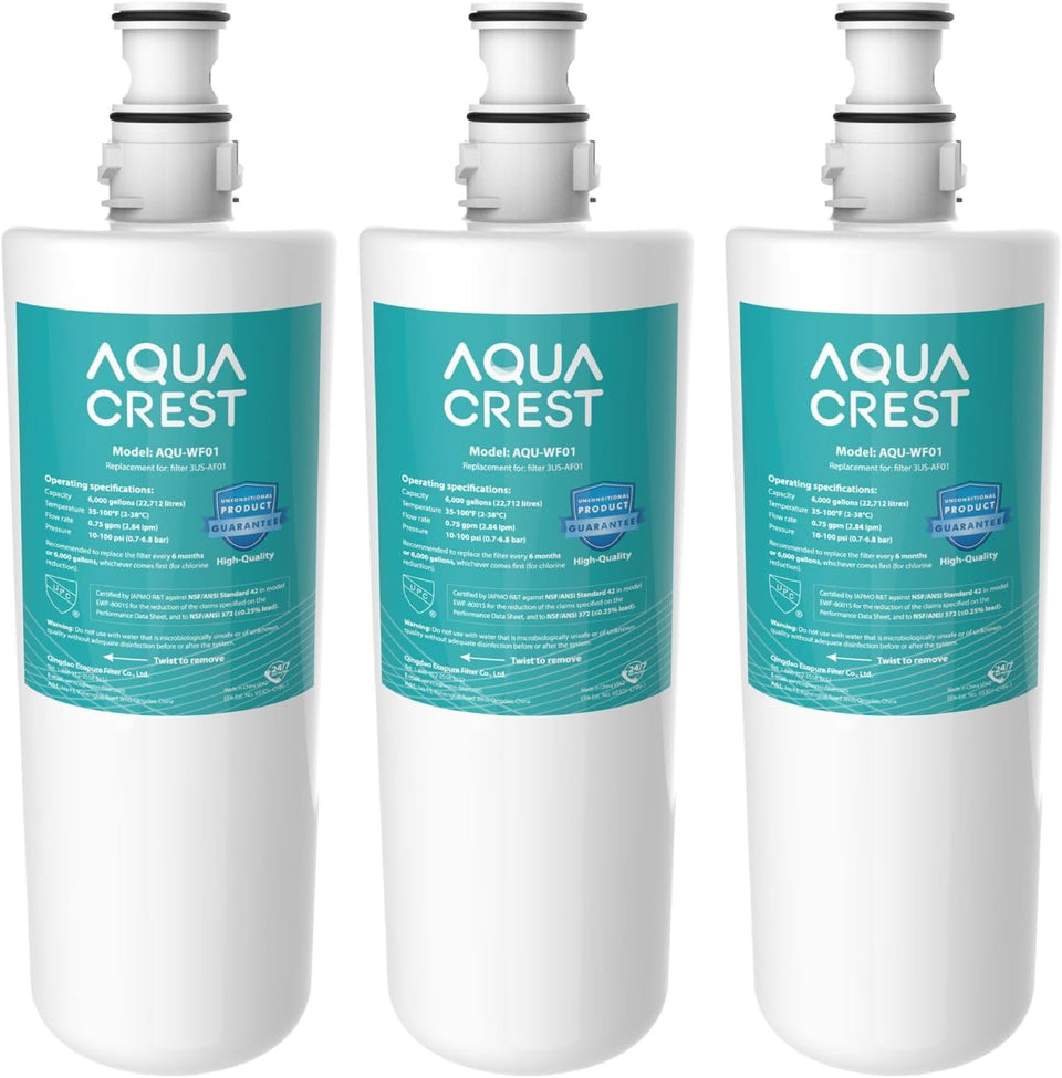 AQUA CREST under-sink filter front view for easy installation.