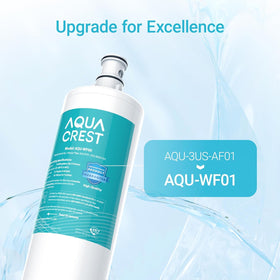 AQUA CREST WF01 cartridge upgrade showing compatibility and reliable filtration.