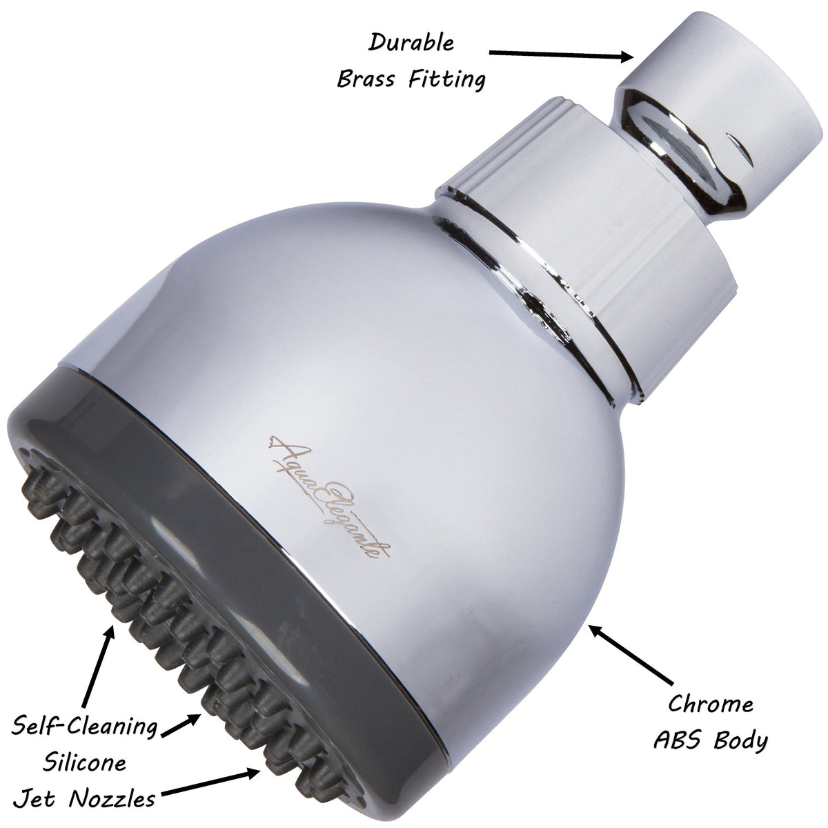 Aqua Elegante anti-clog silicone nozzles resist mineral buildup