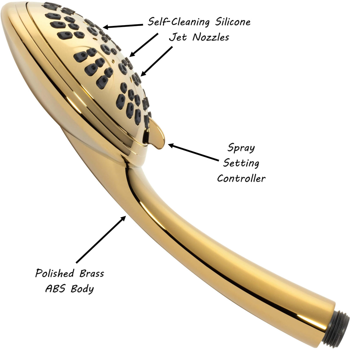 Aqua Elegante polished brass mount and fitting for secure shower arm connection