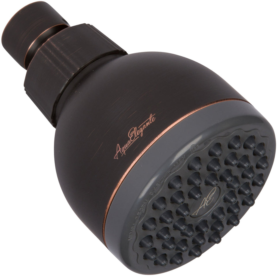 Aqua Elegante high-pressure shower head with 3-inch face for a stronger spray.