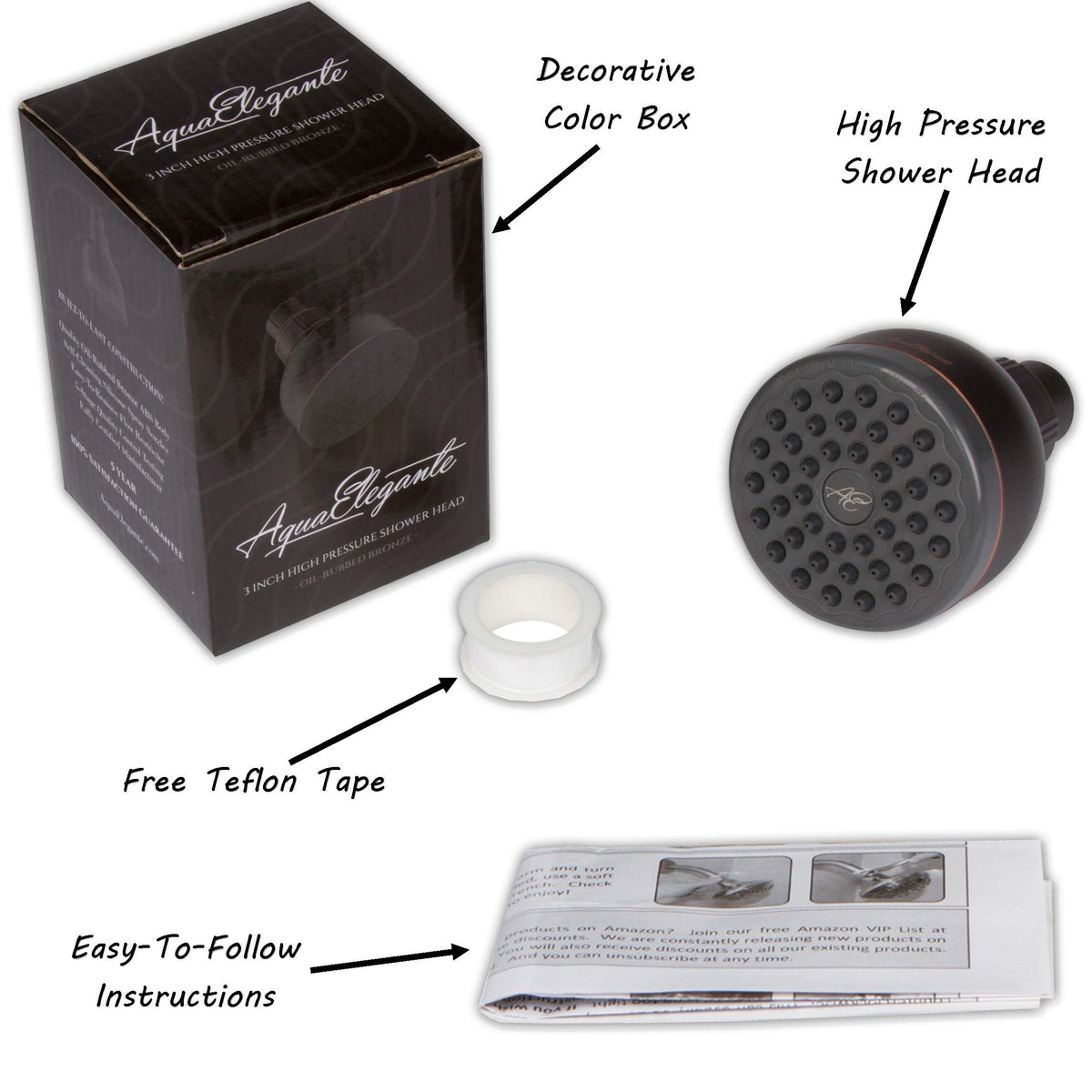 Aqua Elegante oil-rubbed bronze finish adds classic style to any bathroom.