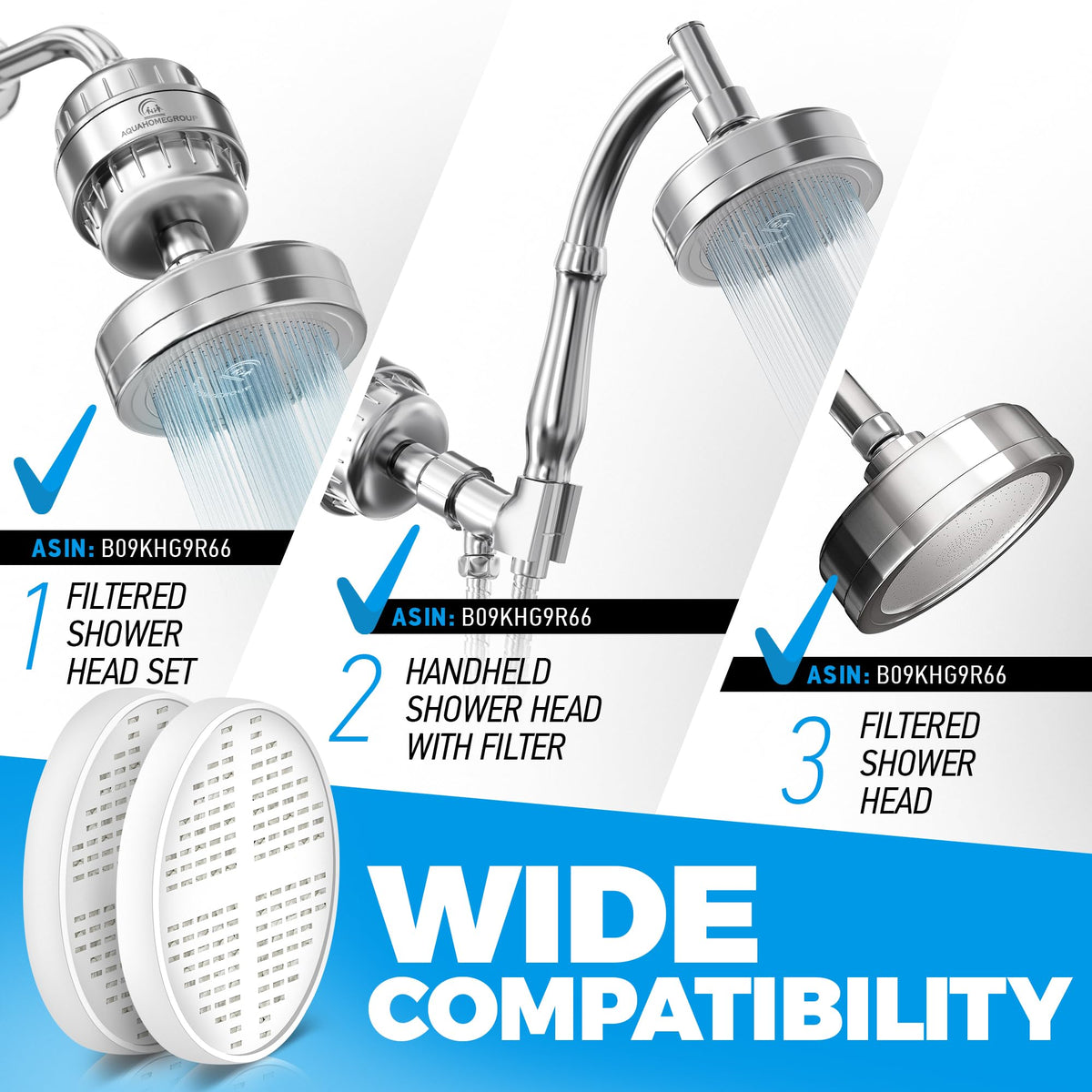 AquaHomeGroup compatible shower system for quick, easy fit.