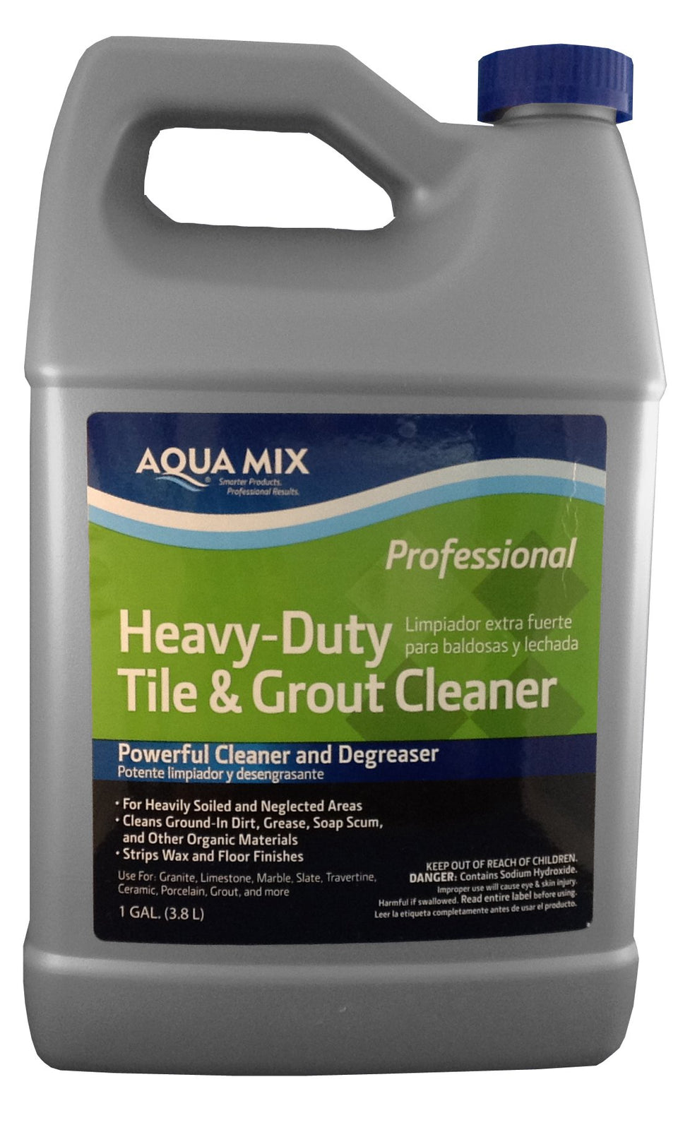 Aqua Mix Heavy Duty Tile & Grout Cleaner gallon bottle for deep tile and grout cleaning.