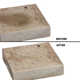 Aqua Mix Poultice Stain Remover coverage area illustrates economical cleaning per pound.