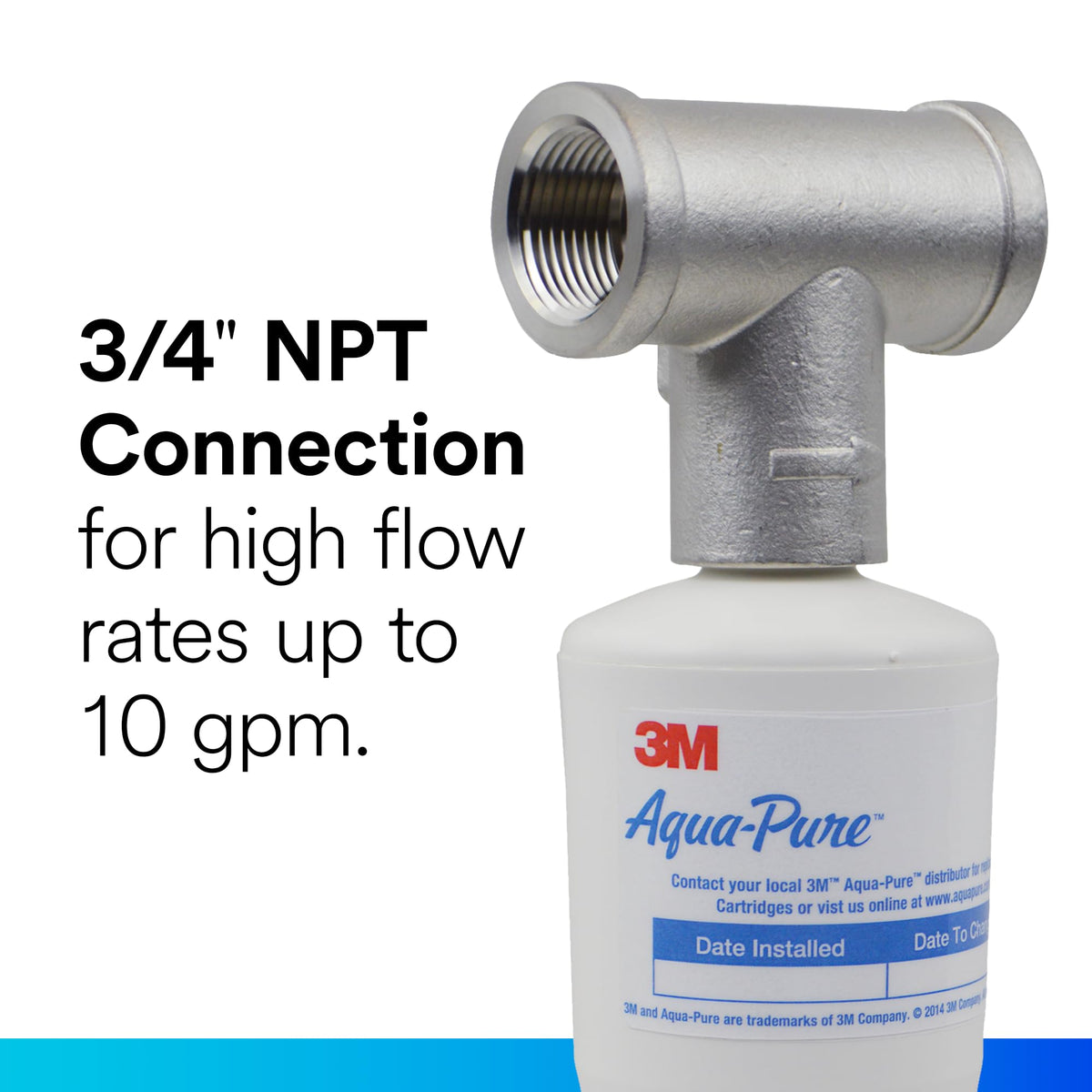 Aqua-Pure AP430SS system head connections show easy setup.