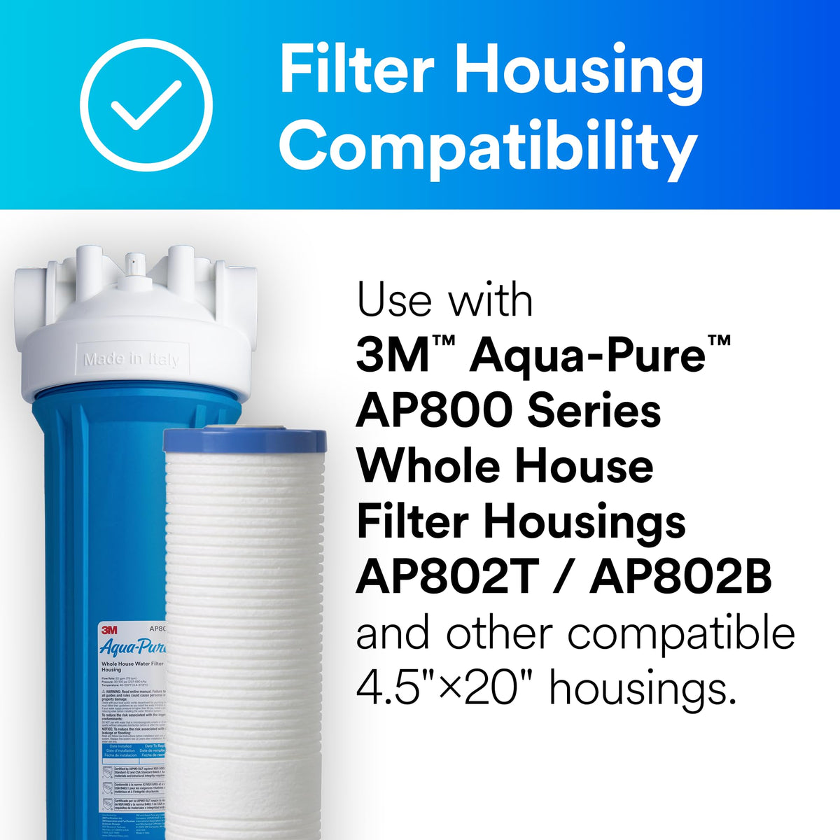 Aqua-Pure AP810-2 grooved surface design increases filtration area for longer cartridge life.