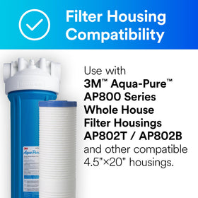 Aqua-Pure AP810-2 grooved surface design increases filtration area for longer cartridge life.