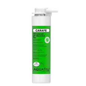 AquaTru VOC replacement filter carafe close-up for pure water.