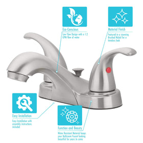 Aqua Vista low-arc-spout provides ample space for hands and washing tasks