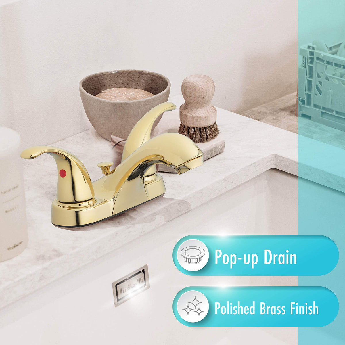 Aqua Vista 4-inch centerset low-arc spout for comfortable handwashing