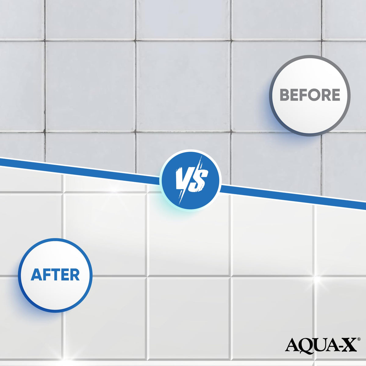 AQUA-X Grout Cleaner bottle back label highlights non-toxic, plant-based formula