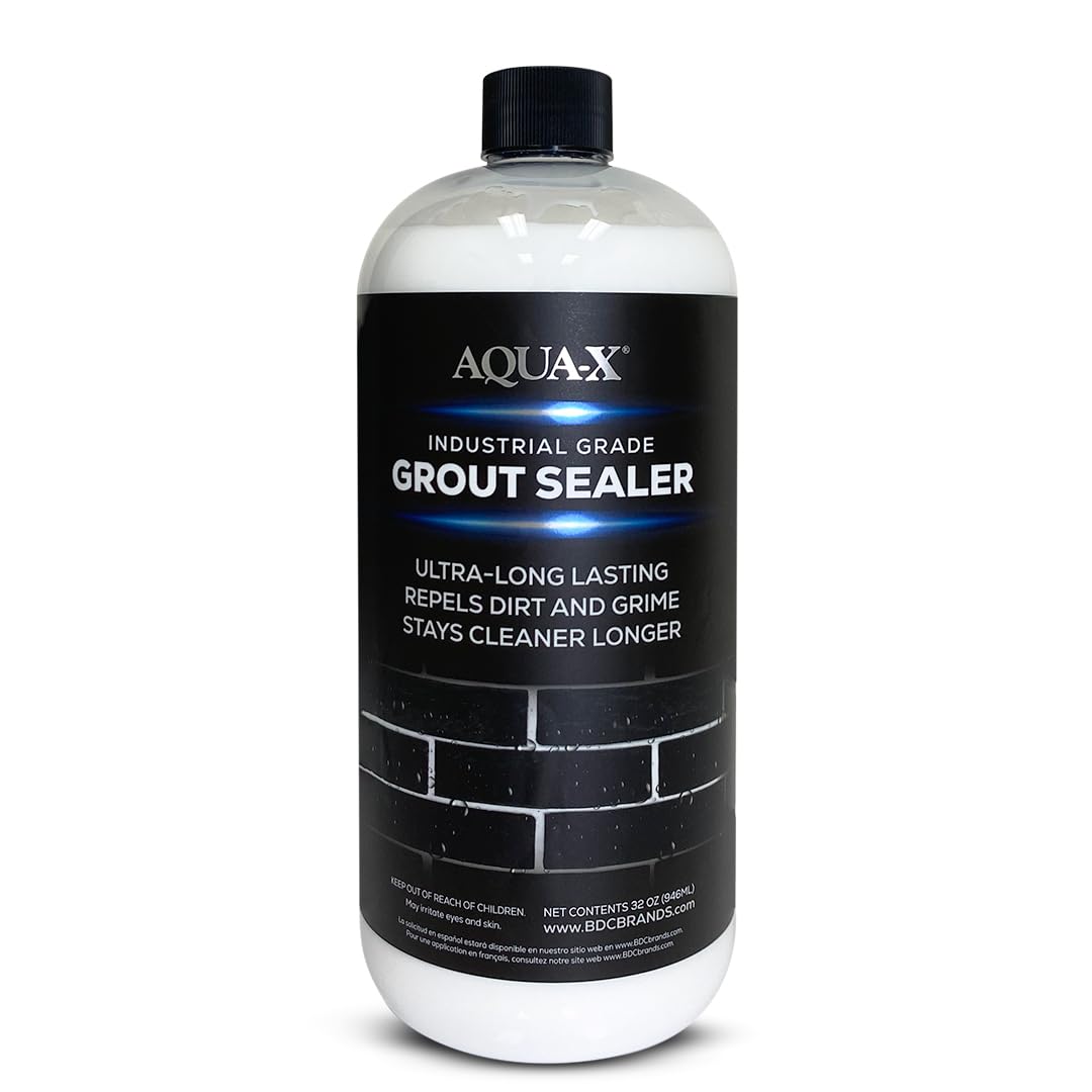 AQUA-X Grout Sealer applied to shower tile for natural-looking protection.