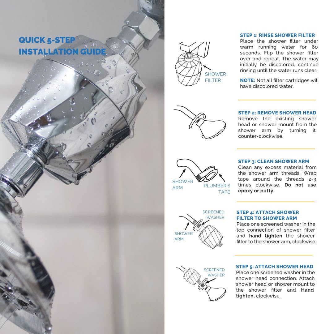 AquaBliss HD Revitalizing Shower Filter on chrome shower fixture