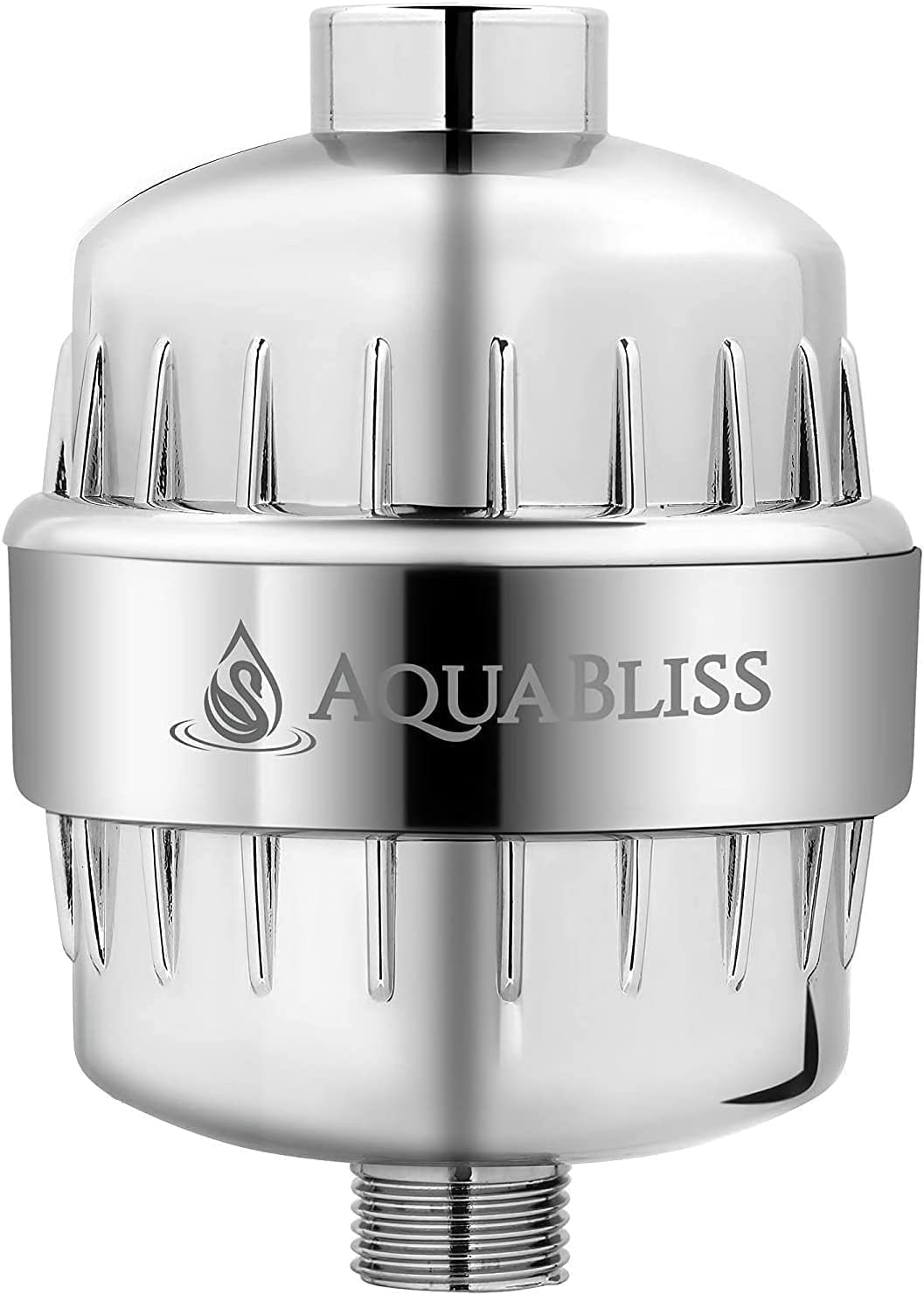 AquaBliss high-output shower filter chrome installation with tool-free setup