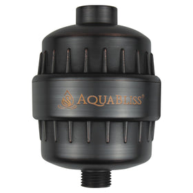 AquaBliss high-output revitalizing shower filter front view with media reduces chlorine exposure for skin and hair