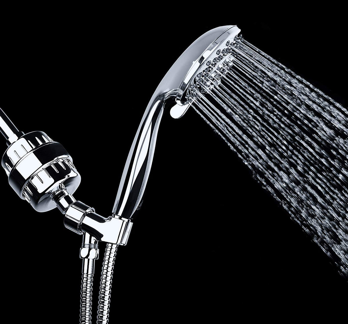 AquaBliss packaging with chrome shower filter upgrade for better water