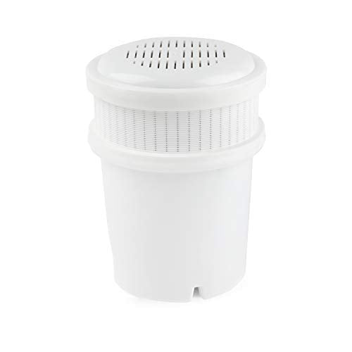 AquaBliss XL filter cartridge reduces odors and chlorine for crisper water.
