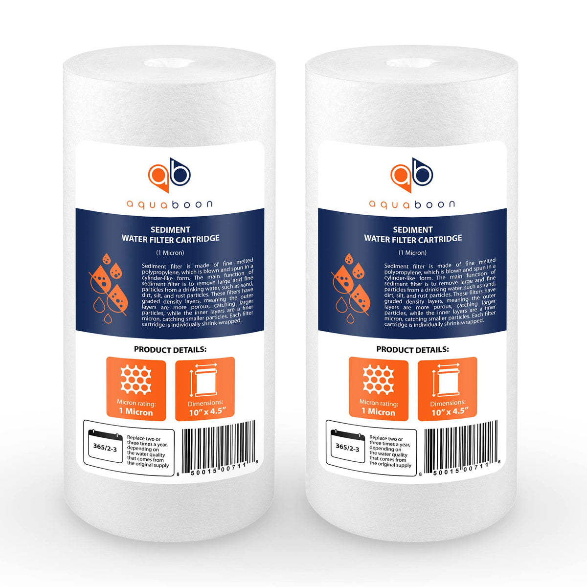 Aquaboon 1-micron sediment filter improves home water clarity by reducing particulates