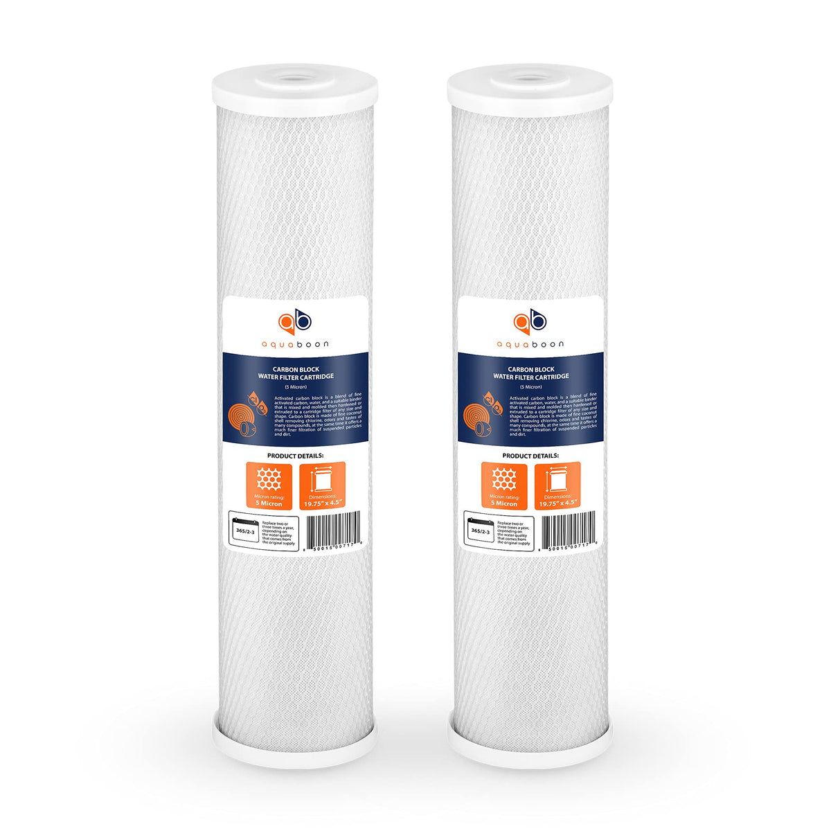 Aquaboon 4.5x20 carbon filter installed in housing improves water taste