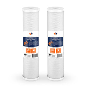 Aquaboon 4.5x20 carbon filter installed in housing improves water taste