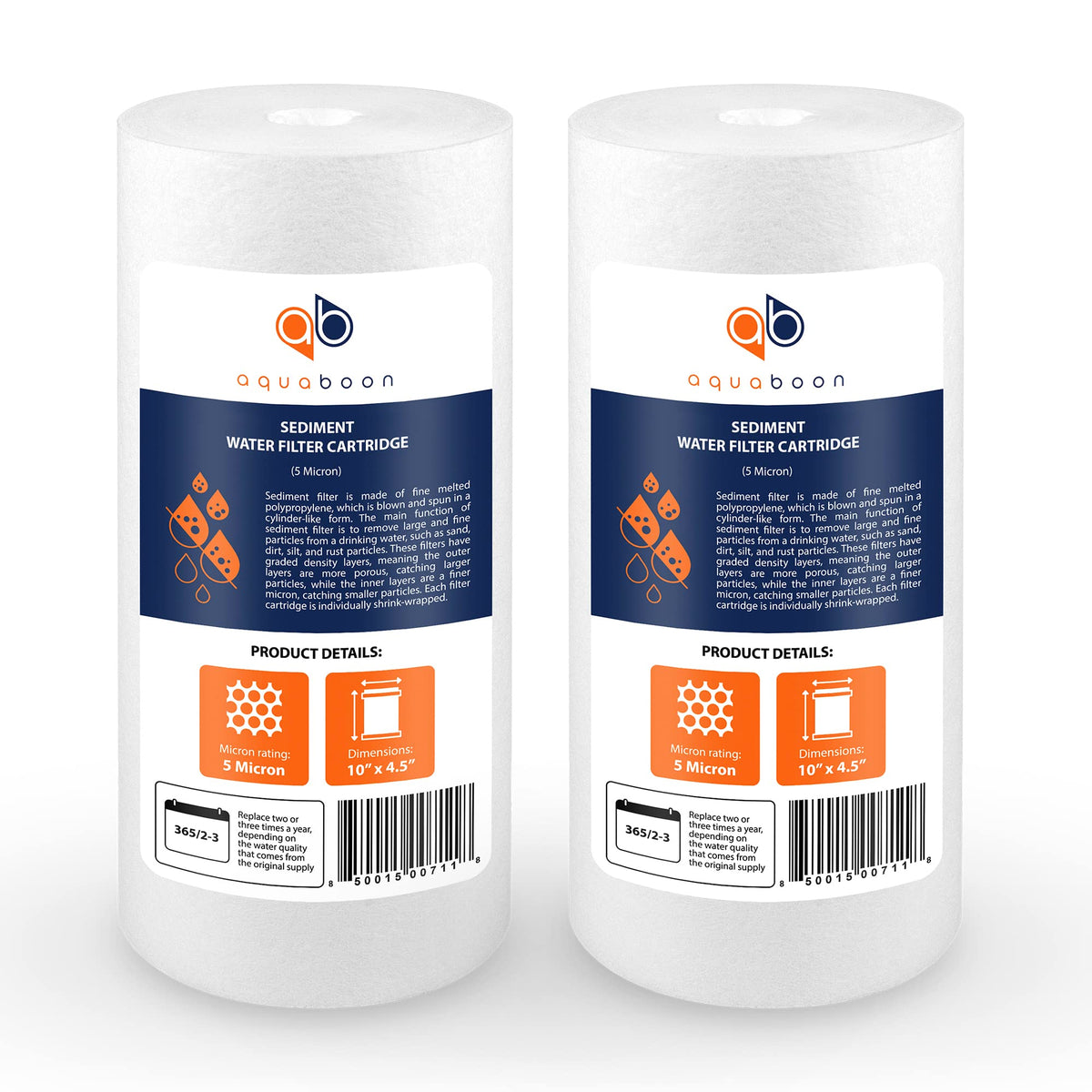 Aquaboon 5 micron sediment filter close-up showing multi-layer filtration for clearer water