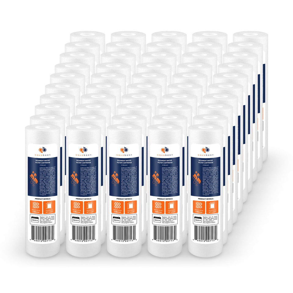 Aquaboon 5-micron sediment filter front view for clearer well water