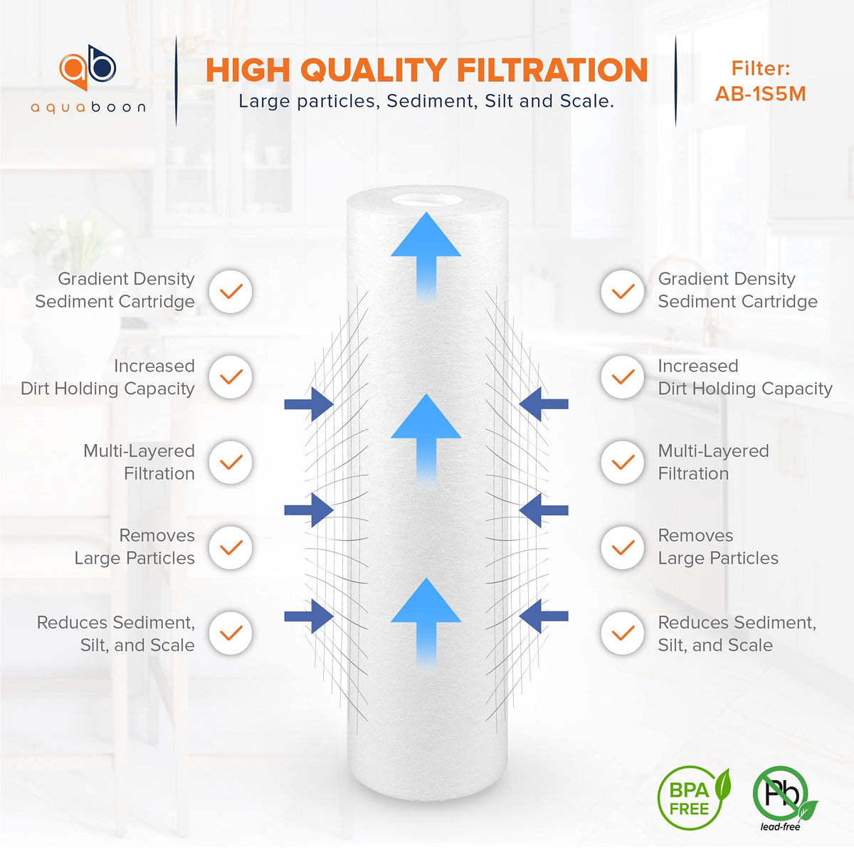 Aquaboon melt-blown polypropylene cartridge for safe filtration