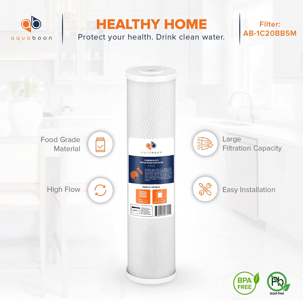 Aquaboon filter in housing simplifies installation and ongoing maintenance